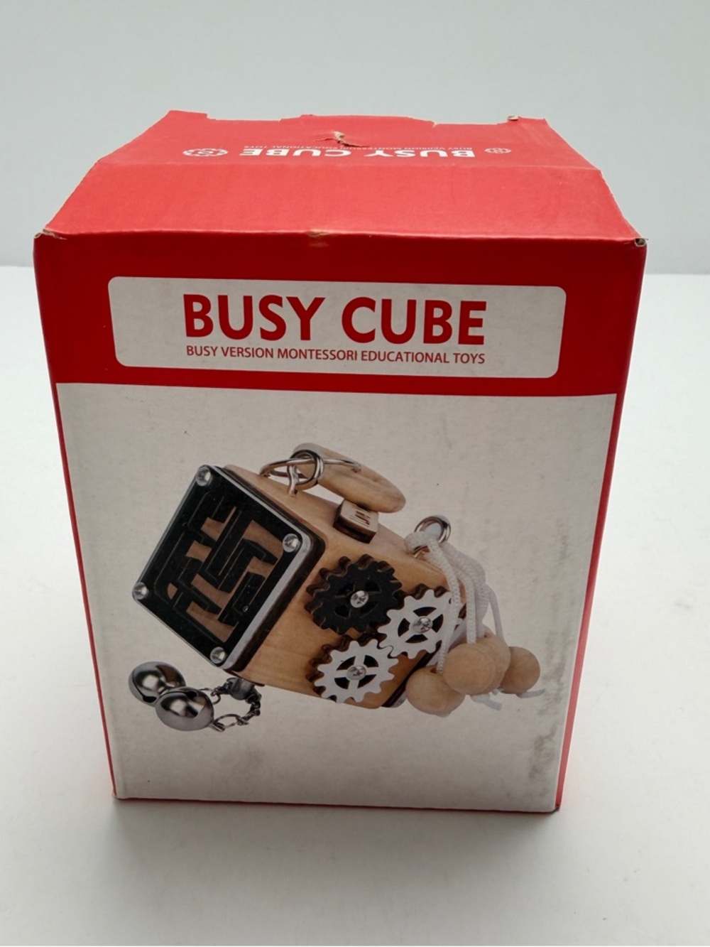 Busy Cube Montessori Educational Toy - Red/White Box(Sample—defective.⚠️⚠️⚠️）